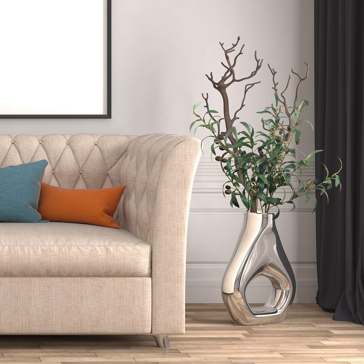 SHACOS 4 PCS 28 inch Artificial Olive Branches for Vases Greenery Olive Stems Faux Tree Branch Twig for Home Wedding Shop Office Garden Decor DIY Floral Crafts - Image 8