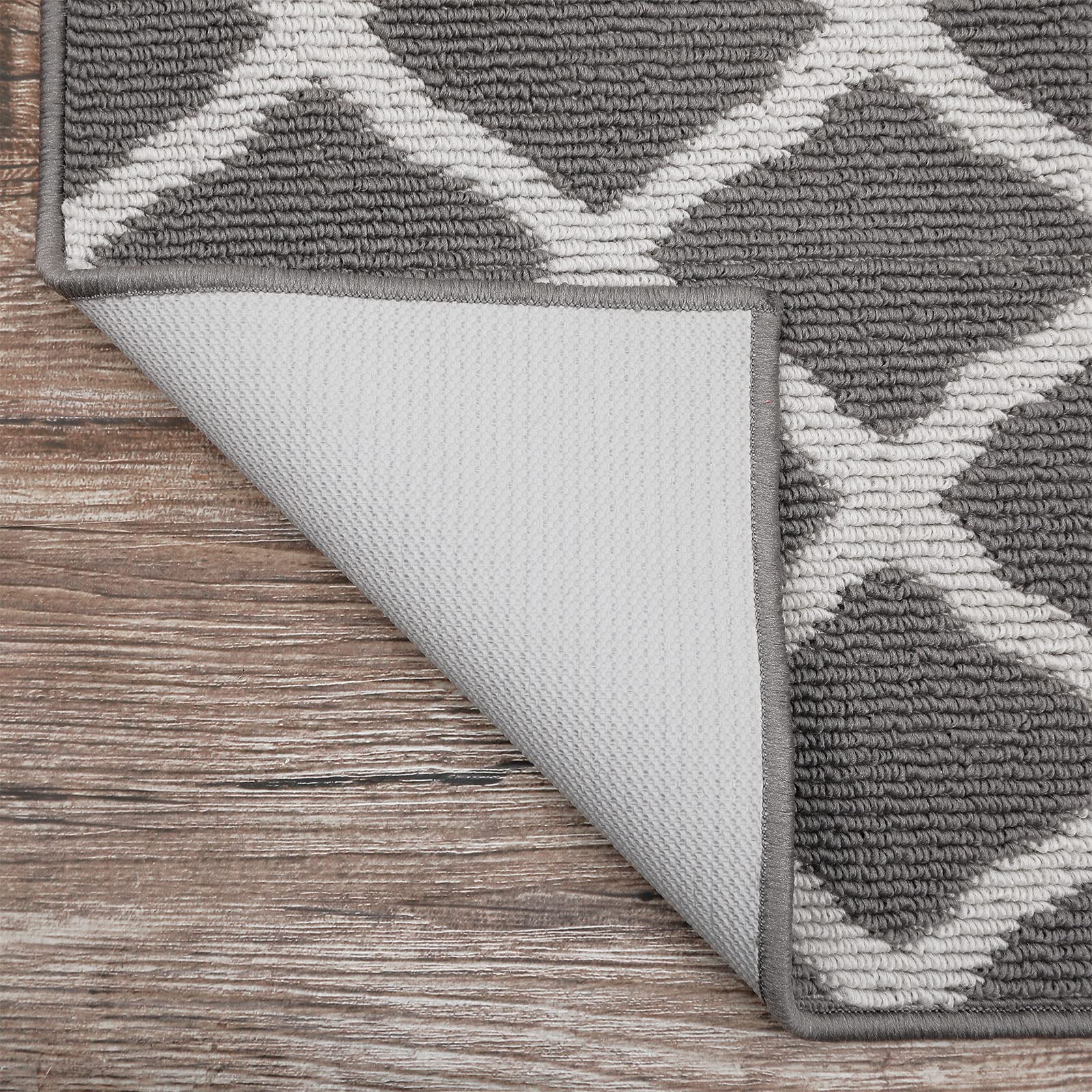 SHACOS Washable Runner Rug 20"x59" Dirt Trapping Non Slip Rubber Backing Rug Runner Floor Mats Carpet Runners for Entryway Hallway Kitchen Garage Laundry Room, Light Gray - Image 8